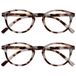 Opulize Zen 2 Stuks Leesbril Licht Bruine Schildpad Klein Mannen Vrouwen RR24-1T +3,50