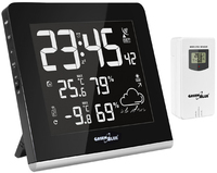GreenBlue GB151 Weerstation - Zwart/Wit - LCD - Binnen/Buiten - Batterij/Accu