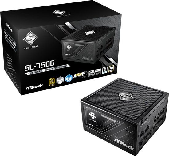 ASRock Steel Legend SL-1000G, 1000W ATX voeding, 80+ Gold certificering, zwart