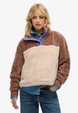 Superdry - Superzachte kraagloze Mash Up trui - Dames - Truien - nutmeg spice brown - UK16-EU44