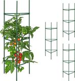 Relaxdays plantensteun set van 4 - 90 cm - voor klimplanten - metaal - groen
