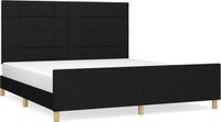 vidaXL Bedframe Zonder Matras Stof Zwart 160x200 cm