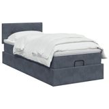 vidaXL Ottomaanse Bed met Matras en LED Donkergrijs 90 x 190 cm