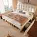 STILVORA Gestoffeerd Bed 140x190 cm Beige