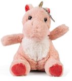 LITTLE Living Nature Clip - pluche roze draak sleutelhanger | zacht speelgoed cadeau voor kinderen
