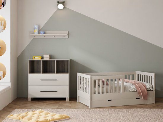 Cabino Born Lucky Peuterkamer Met Lade Joan Clay Beige met Commode Geneve