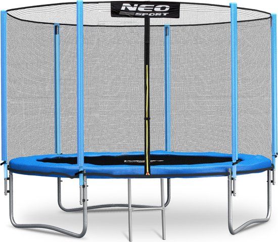 Trampoline blauw 183 cm - met ladder en buitenrand net - tot 50 kg