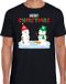 Bellatio Decorations Merry Christmas sneeuwpoppen mijne is groter fout Kerst t-shirt - Zwart - Heren - XL