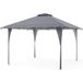 Coast Tente de réception pliable 3,95 × 3,95 m – Pavillon pop-up avec toit ventilé, 3 réglages de hauteur, protection UV et sac de transport – Gris