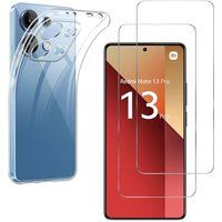 Phonillico® Case for Xiaomi Redmi Note 13 Pro 4G and 2 Tempered Glass Screen Protectors