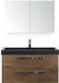 BES LED Seville Badmeubelset 100 cm - Tabacco - Wastafel Hardsteen Wit Lucca met Spiegelkast