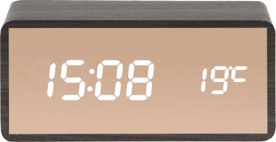 Karlsson Alarm Clock - Copper Mirror - Black - 15cm