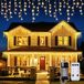 Guirlande lumineuse givre, 12 mètres, 400 LED, blanc chaud, IP44, avec télécommande