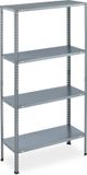 Relaxdays stellingkast metaal - 145 x 75,5 x 30 cm - 4 etages - tot 160 kg - verzinkt - zilver