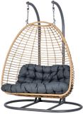Hespéride AJAR hangende eivormige fauteuil voor 2 personen Gris