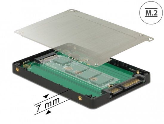 Delock 2.5″ Converter SATA 22 pin > M.2 with Enclosure