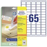 AVERY Zweckform universele etiketten, 38,1 x 21,2 mm, wit, 30 vel, verwijderbaar