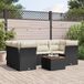 Maison Exclusive - Ensemble de jardin, 7 pièces, avec coussins, noir, en polyrotin