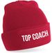 Bellatio Decorations Coach muts voor volwassenen - rood - top coach - wintermuts - beanie - one size - unisex
