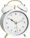Atmosphera tafelklok Gaston - wit - dia 10 cm - metaal/glas - rond - klassiek/chic wekker model