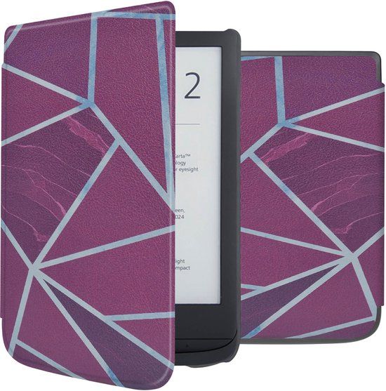 imoshion Design Slim Hard Case Sleepcover voor de Pocketbook Touch Lux 5 / HD 3 / Basic Lux 4 / Vivlio Lux 5 - Bordeaux Graphic