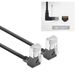 ACT Zwarte 0,15 meter U/FTP CAT6A LSZH Slimline patchkabel met RJ45 connectoren 90° haaks boven naar 90° haaks boven DA6930