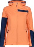 CMP Vrouwelijke waterdichte jas met capuchon, Oranje/Blauw, Fleece, XL