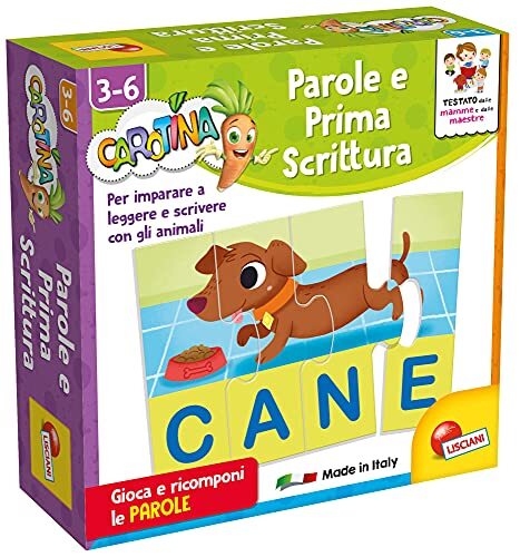 Liscianigiochi Lisciani Giochi - Carotina vierkante woorden en eerste schrijven, educatief spel, kleuterschool, meerkleurig, 87518