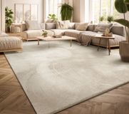 TT Home Vloerkleed Woonkamer Laagpolig Eenkleurig Modern Design Wasbaar Beige 140x200 cm