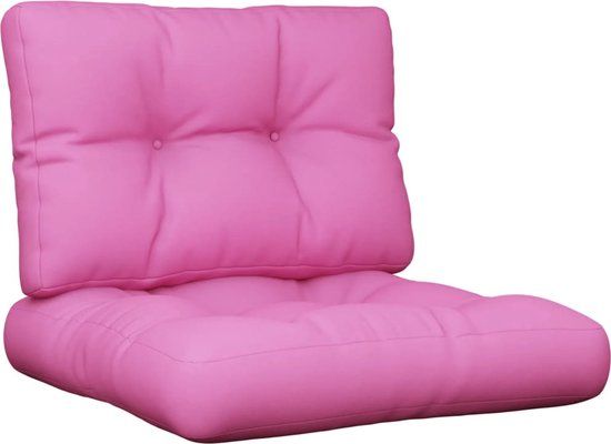 vidaXL Palletkussens 2 stuks stof roze