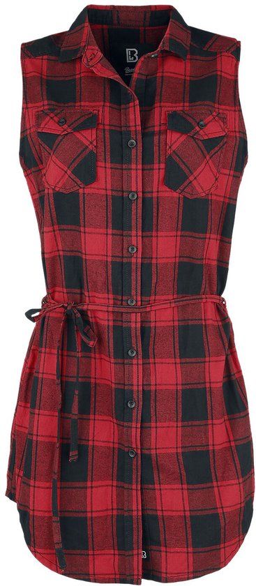 Brandit Gracey Sleeveless Dames Top - rood/zwart - 4XL