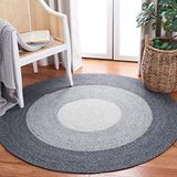 Safavieh Hedendaags tapijt voor woonkamer, eetkamer, slaapkamer, gevlochten collectie, laagpolig, grijs, 91 x 91 cm