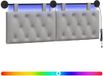 vidaXL - Tête de lit suspendue - Gris nuage - Tissu