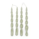 Riviera Maison Twisted Dinner Candles Glossy Groen 4 Stuks