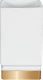 Spirella Tandenborstelhouder Porselein – Borstelhouder Tumbler Badkamer Wit en Goud – 7 x 6,5 x 12 cm