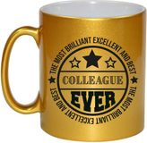 Bellatio Decorations Cadeau koffie/thee mok voor collega - beste collega - goud - 300 ml