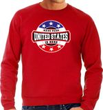 Bellatio Decorations Have fear United States is here sweater met sterren embleem in de kleuren van de Amerikaanse vlag - rood - heren - Amerika supporter / Amerikaans elftal fan trui / EK / WK / kleding XL