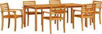 vidaXL Eettafel Set Bruin Massief Acacia Hout
