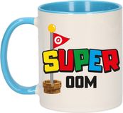Bellatio Decorations Cadeau koffie/thee mok voor oom - blauw - super Oom - 300 ml