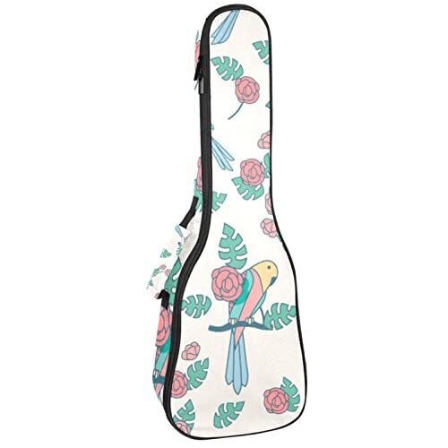 Mersov Tenor Ukulele Gigbag Waterdichte Ukelele Case Gewatteerde Rugzak, Geweldig voor Sopraan Concert (21/23/24") Budgie Beauty Patroon