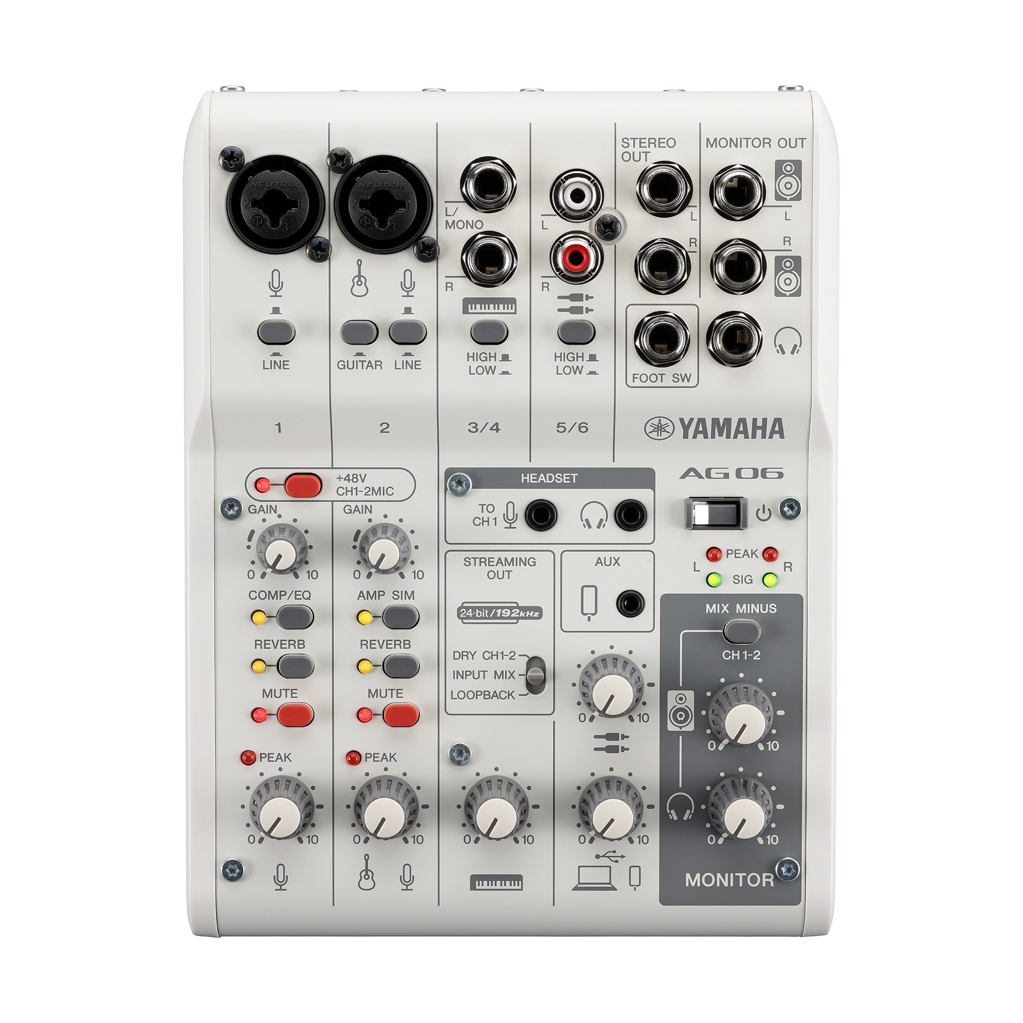 Yamaha AG06 MK2 - Live Streaming Mixer - White