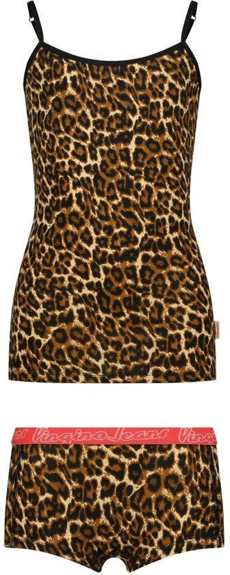 Vingino G261 animal singlet set Meisjes Ondergoedsetje - Multicolor Brown