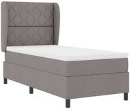 vidaXL Boxspring bed met matras met hoofdeinde Taupe 100 x 200 cm Stof