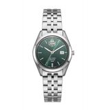 JDM Military Polshorloge Dames Kwarts Groen Wijzerplaat Zilverkleurig Stalen Band JDM-WL024-01