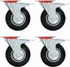 vidaXL Zwenkwielen 125 mm - 8 Stuks - Zwart - Met Rem