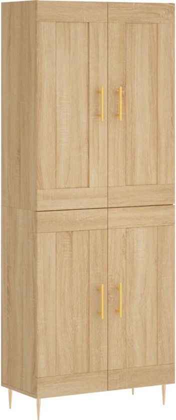 vidaXL Hoge kast 69,5x34x180 cm bewerkt hout sonoma eikenkleurig