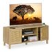 Relaxdays TV-meubel rotan look voor tv's tot 50 inch houtlook retro HBD 48 x 115 x 40 cm tv-kast natuur