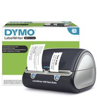 DYMO LabelWriter 450 Twin Turbo Label Printer - Direct Thermal, 600 x 300 DPI, Black/Silver