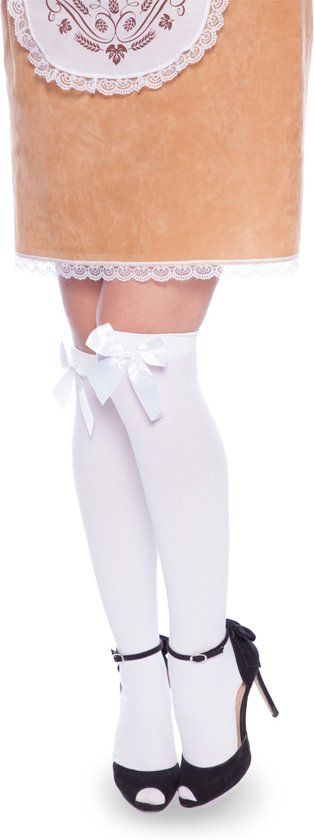 Folat Sexy Witte Stay Up Stockings met Strik