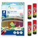 STAEDTLER Noris Colour Kleurpotlodenset inclusief 4 Pritt lijmstiften, 36 kleurpotloden + 4 lijmstiften